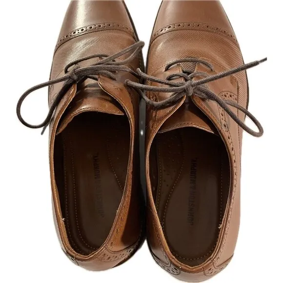 5912574 WT50 JOHNSTON MURPHY SUTTON CAP TOE MENS SHOES 9.5 TAN LEATHER