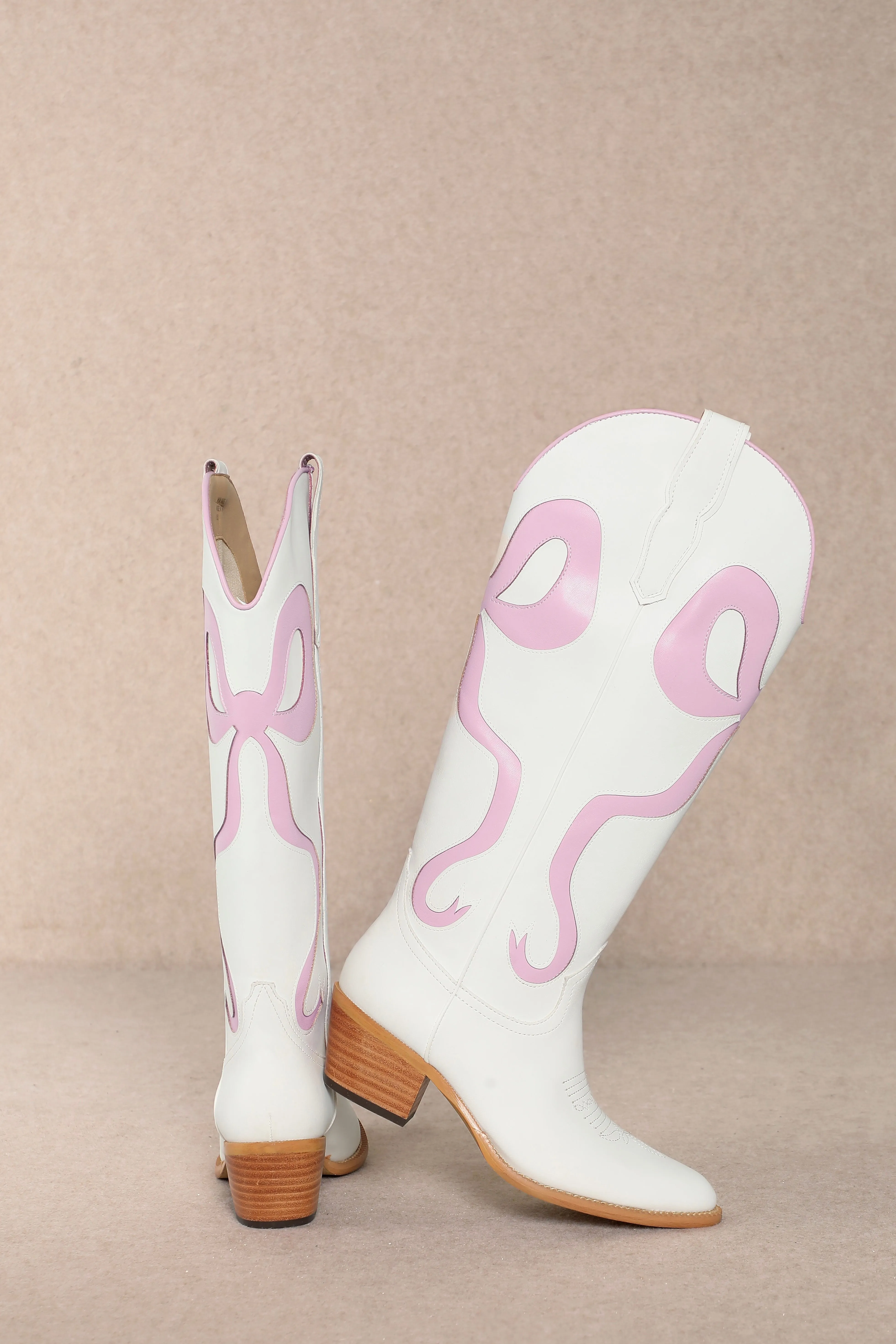 Addison Boots - White & Pink