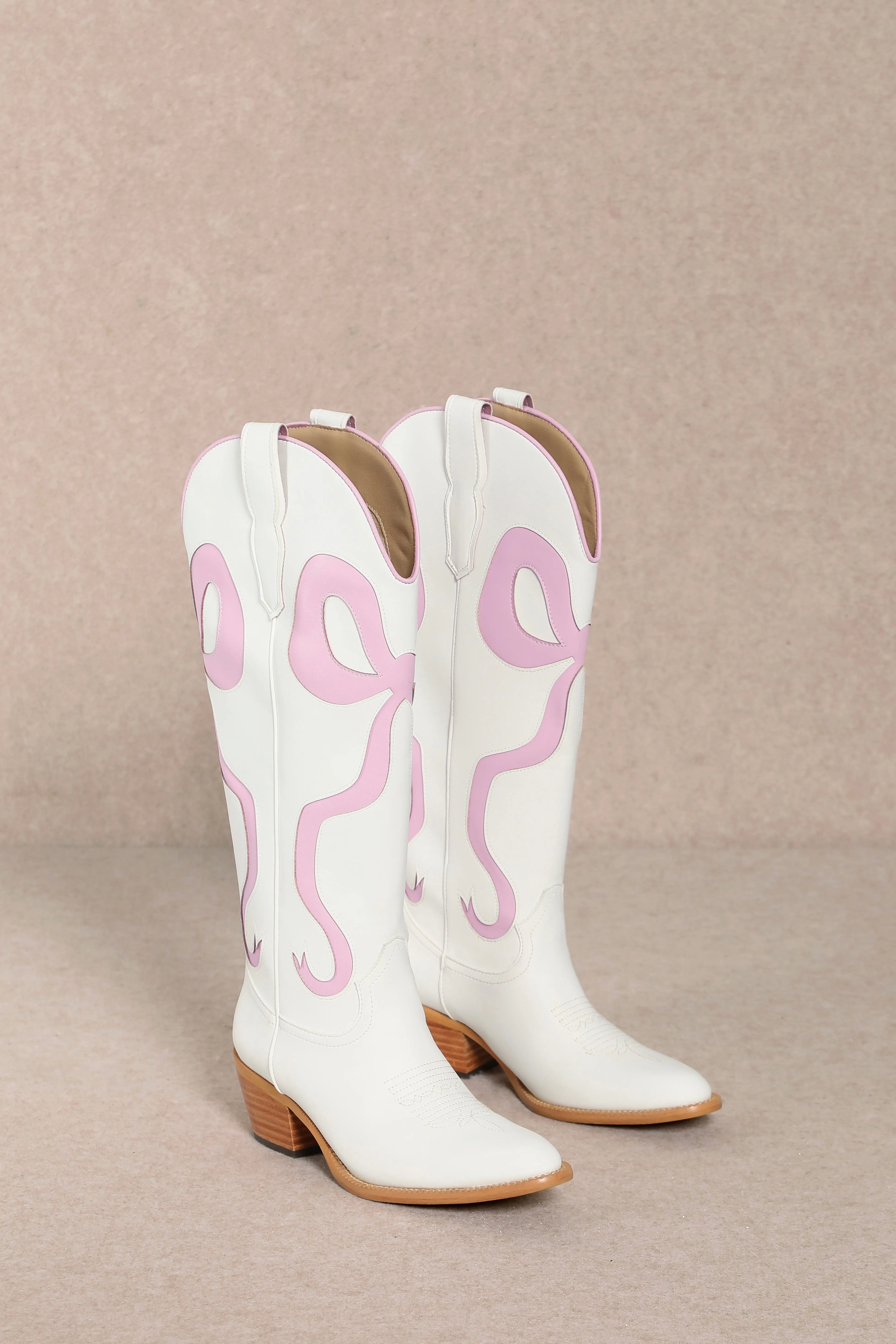 Addison Boots - White & Pink