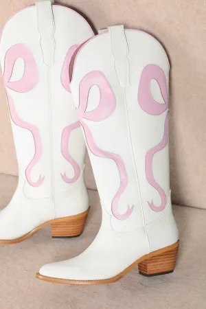 Addison Boots - White & Pink