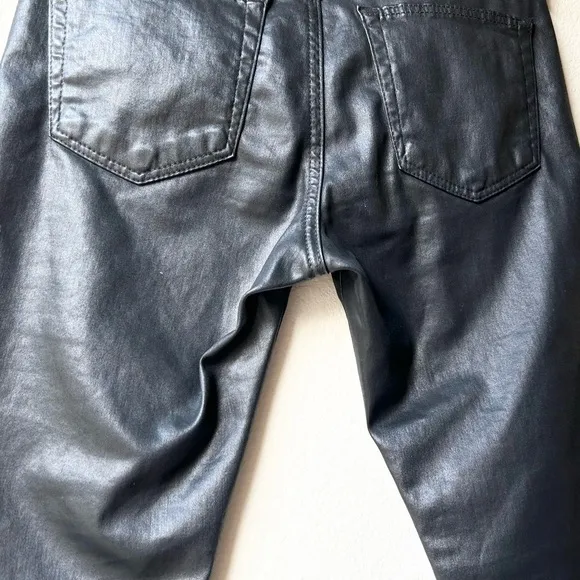AG The Farrah Skinny Ankle Side Lace Black Jeans Sz 25