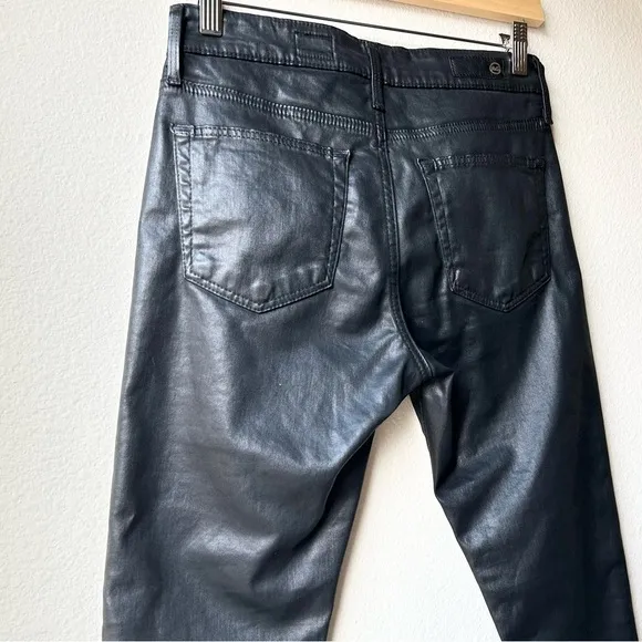 AG The Farrah Skinny Ankle Side Lace Black Jeans Sz 25
