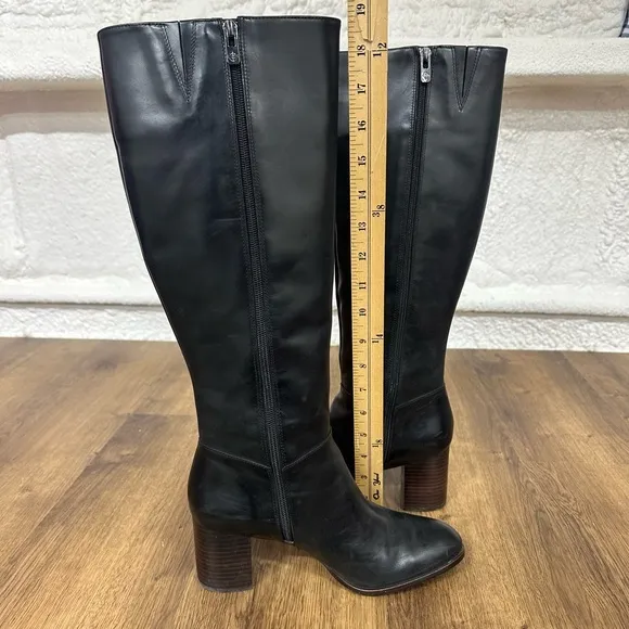 Antonio Melani‎ talk wooden heel black leather boots.  Size 9M