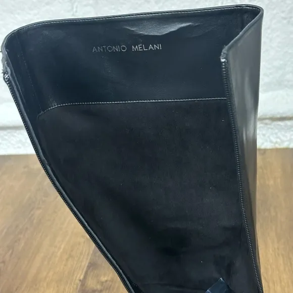 Antonio Melani‎ talk wooden heel black leather boots.  Size 9M