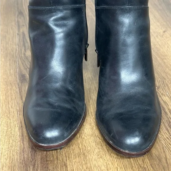 Antonio Melani‎ talk wooden heel black leather boots.  Size 9M