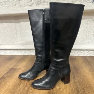 Antonio Melani‎ talk wooden heel black leather boots.  Size 9M
