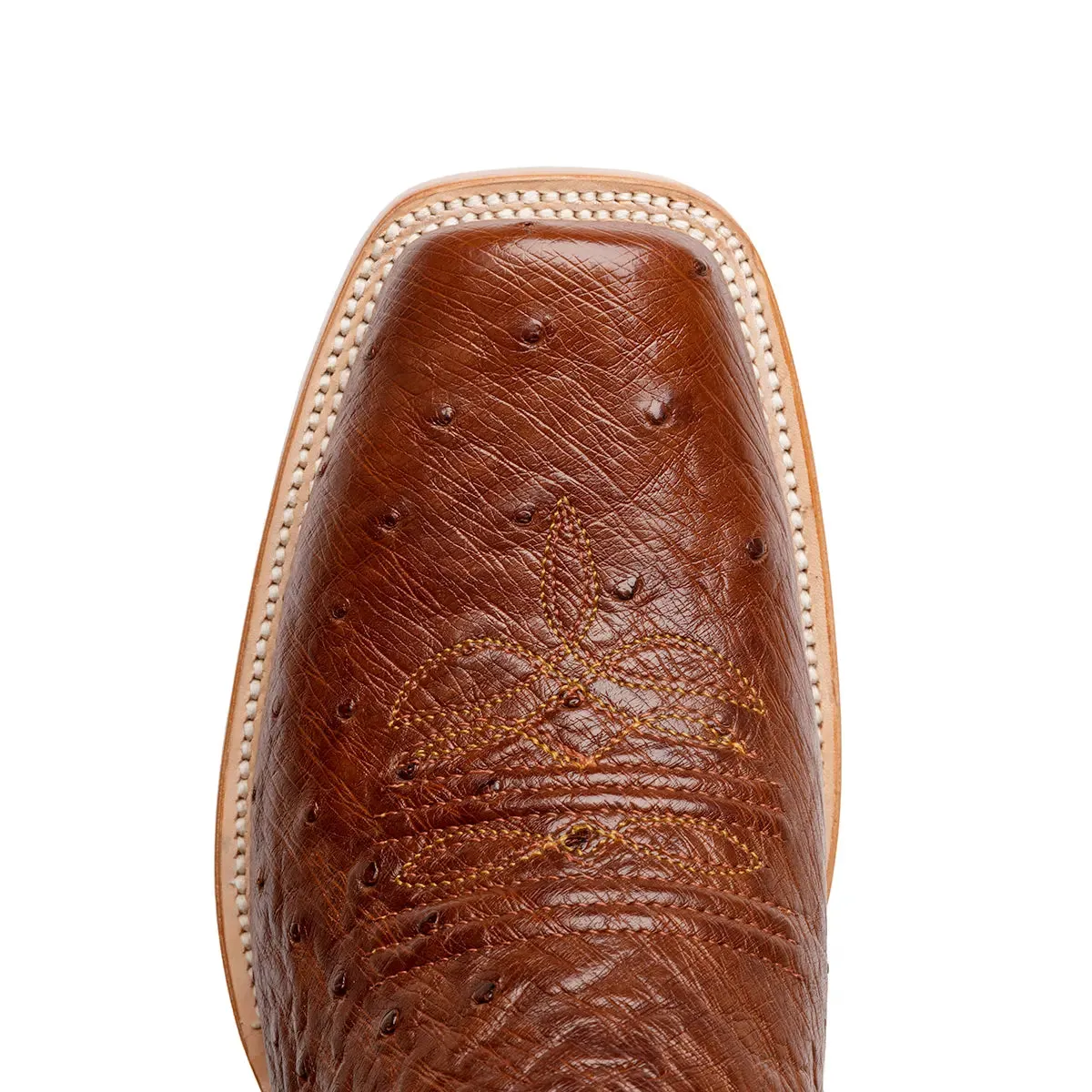 Arroyo Smooth Ostrich Stockman Square Toe Boot - Tobacco Brown