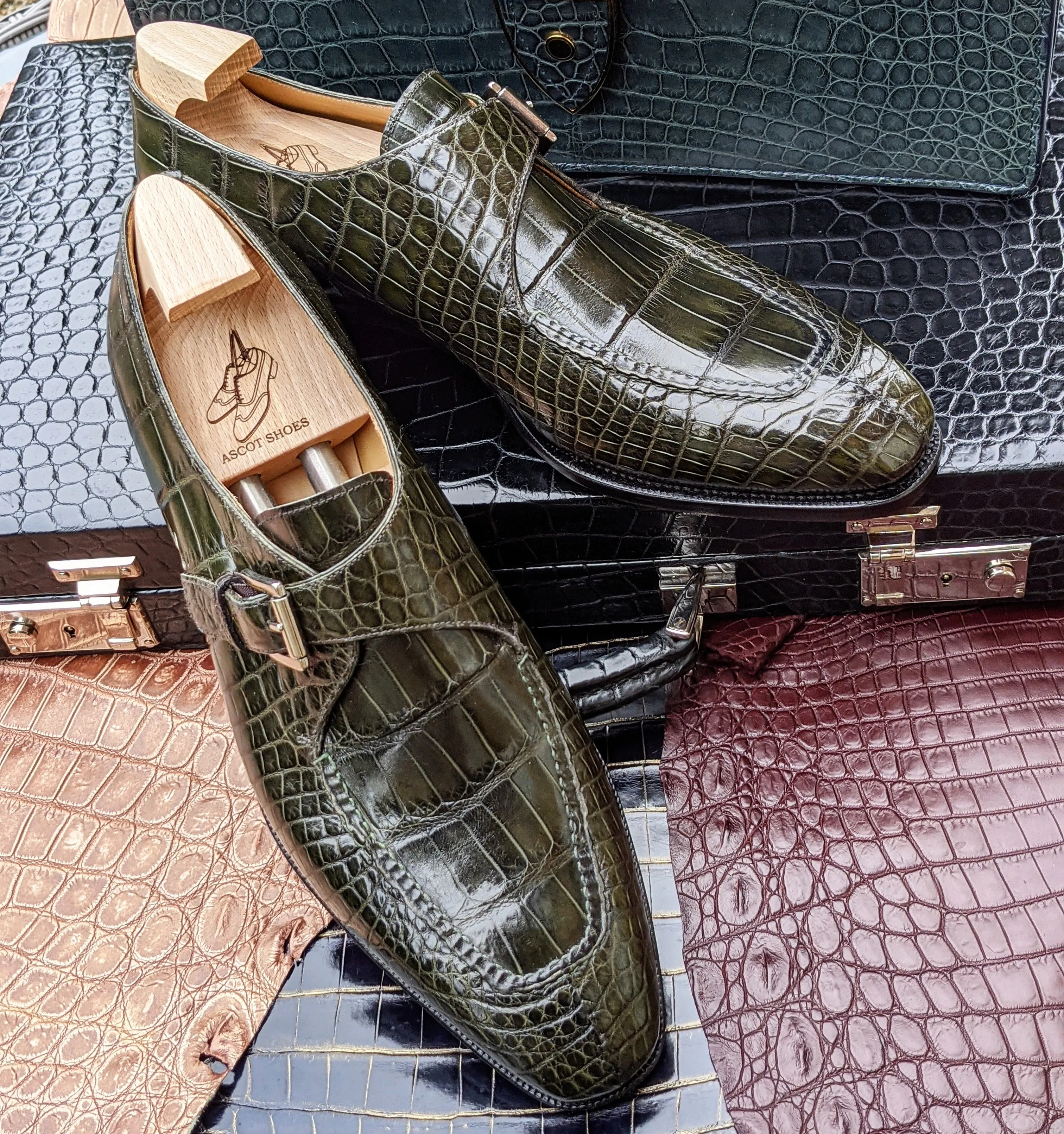 Ascot Andre - Olive Green Alligator