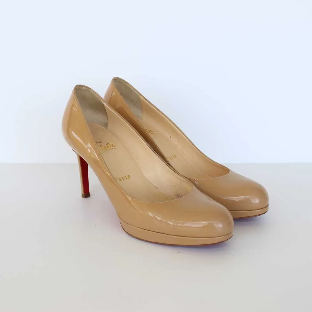 Beige & Black New Simple Pumps
