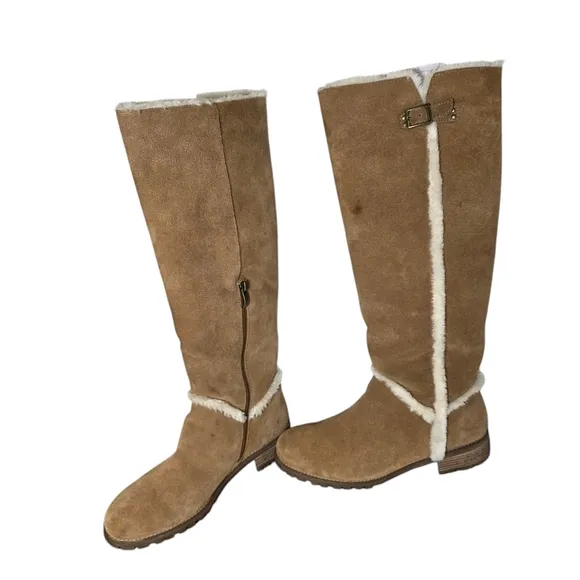 Bjorndal Allison Camel Tan Suede Knee-High Boots Size 11