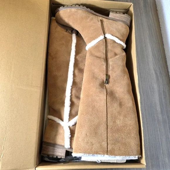 Bjorndal Allison Camel Tan Suede Knee-High Boots Size 11