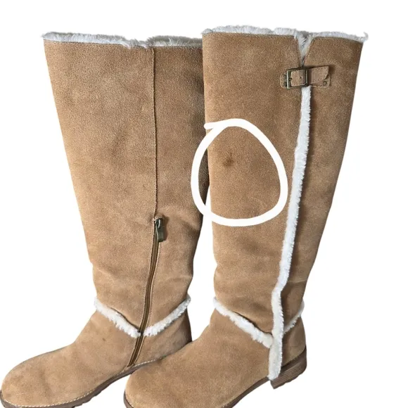 Bjorndal Allison Camel Tan Suede Knee-High Boots Size 11