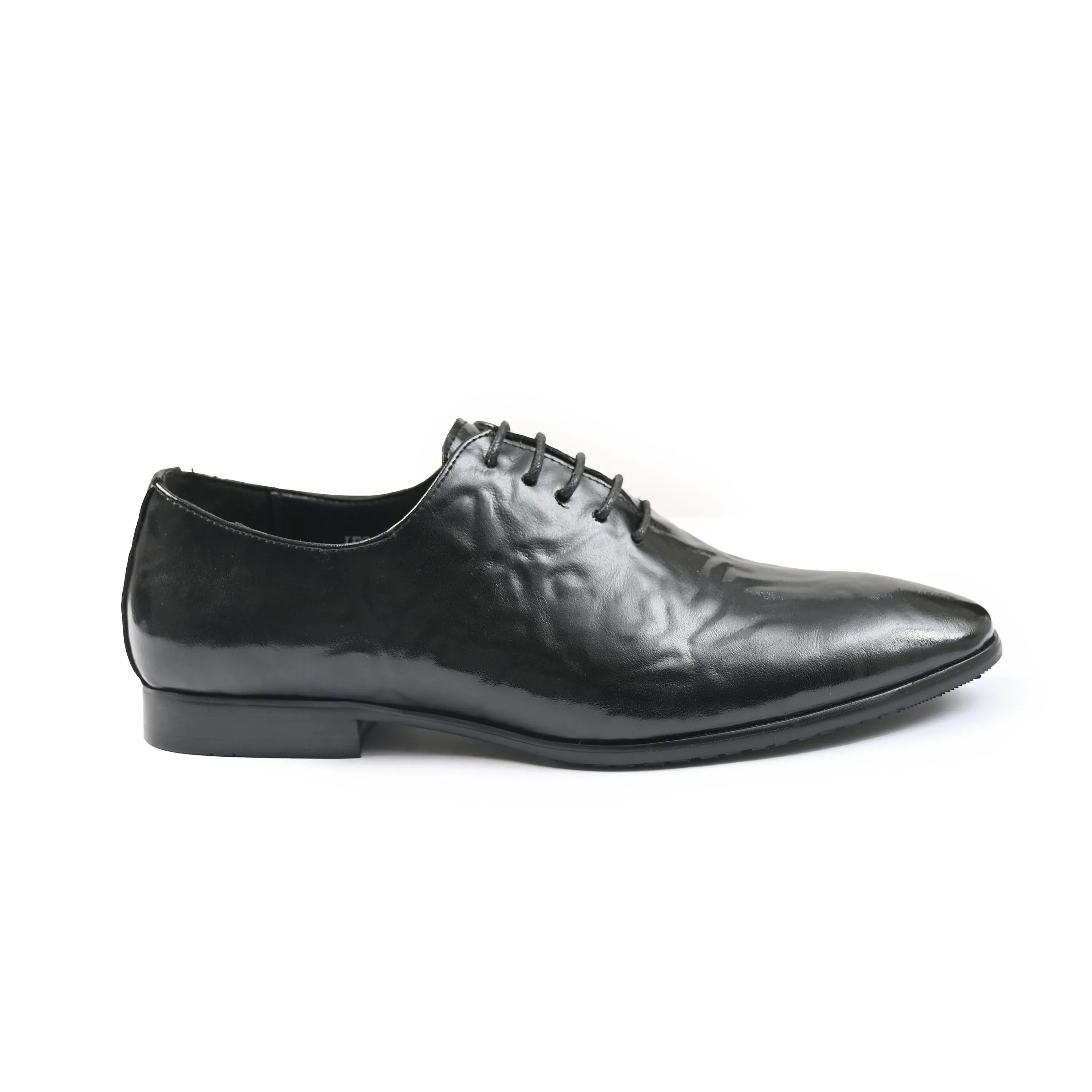 BLACK PATENT LACEUP SHOES