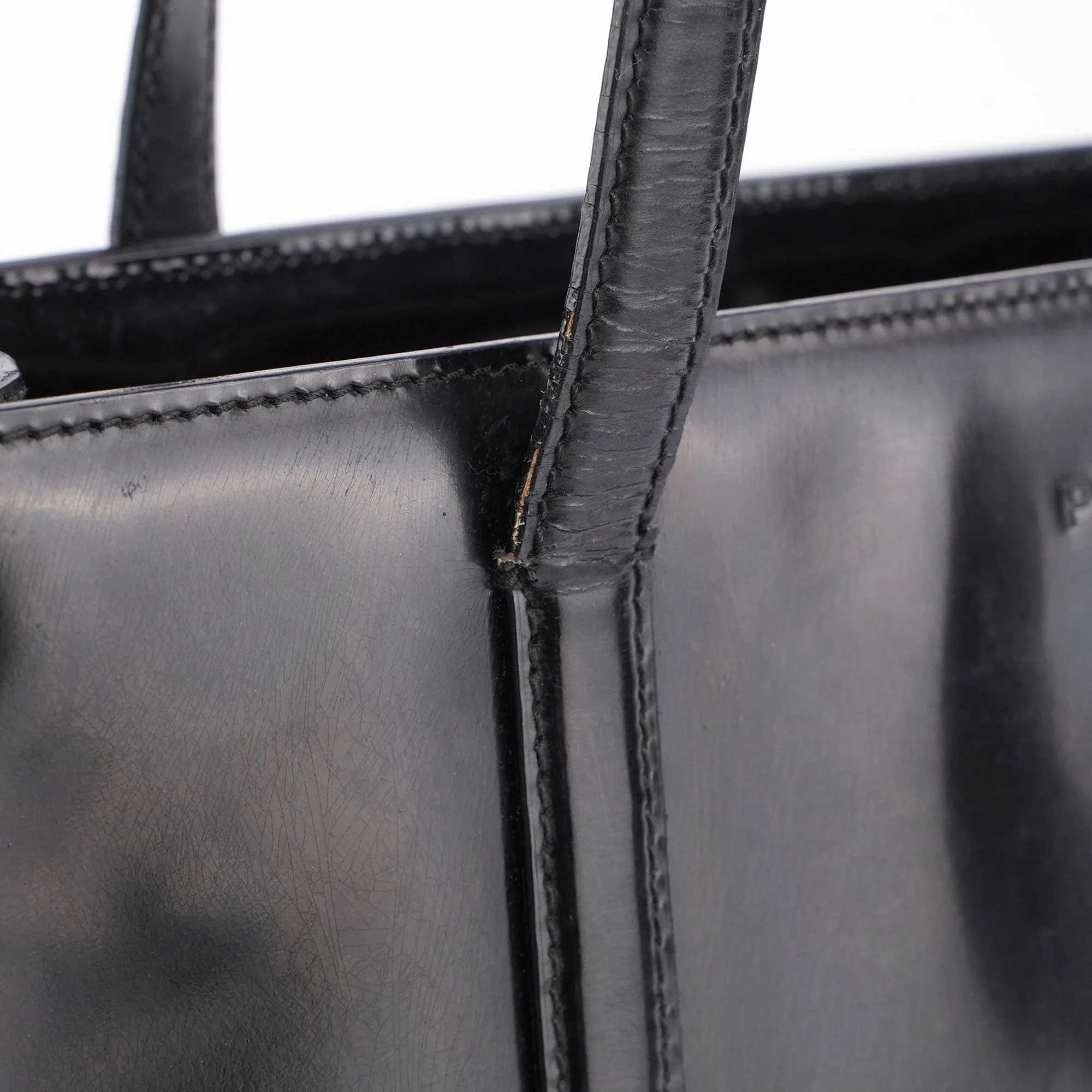 Black Spazzolato Tote