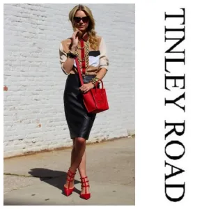 Black Vegan Leather Full Zip Back Pencil Skirt