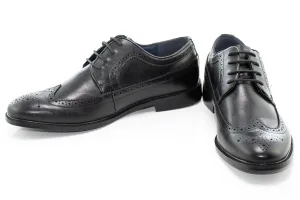 Black Wingtip Lace-Up Derby Dress Shoes