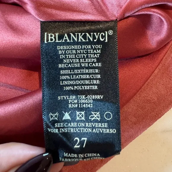 Blank NYC Suede Buckle Skirt in Dusty Rose, Size‎ 27