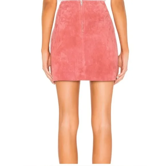Blank NYC Suede Buckle Skirt in Dusty Rose, Size‎ 27