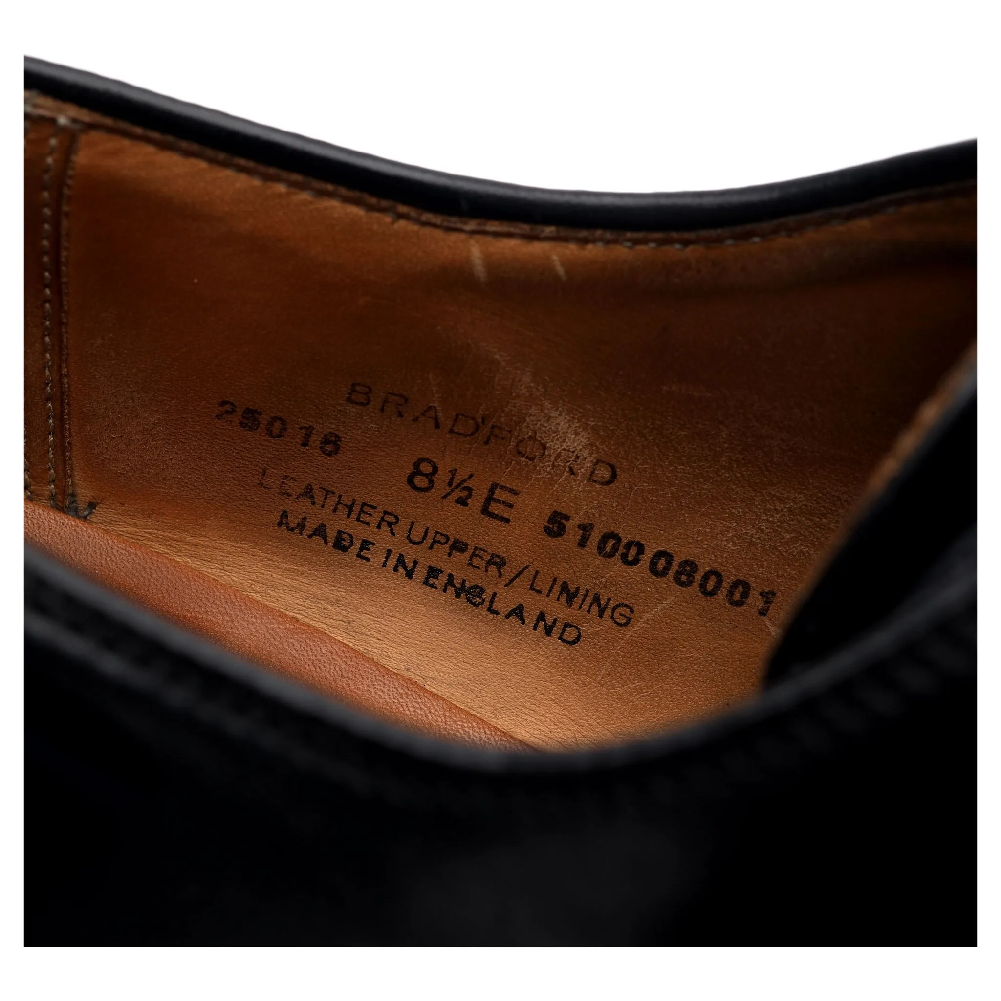'Bradford' Black Cordovan Leather Derby UK 8.5 E