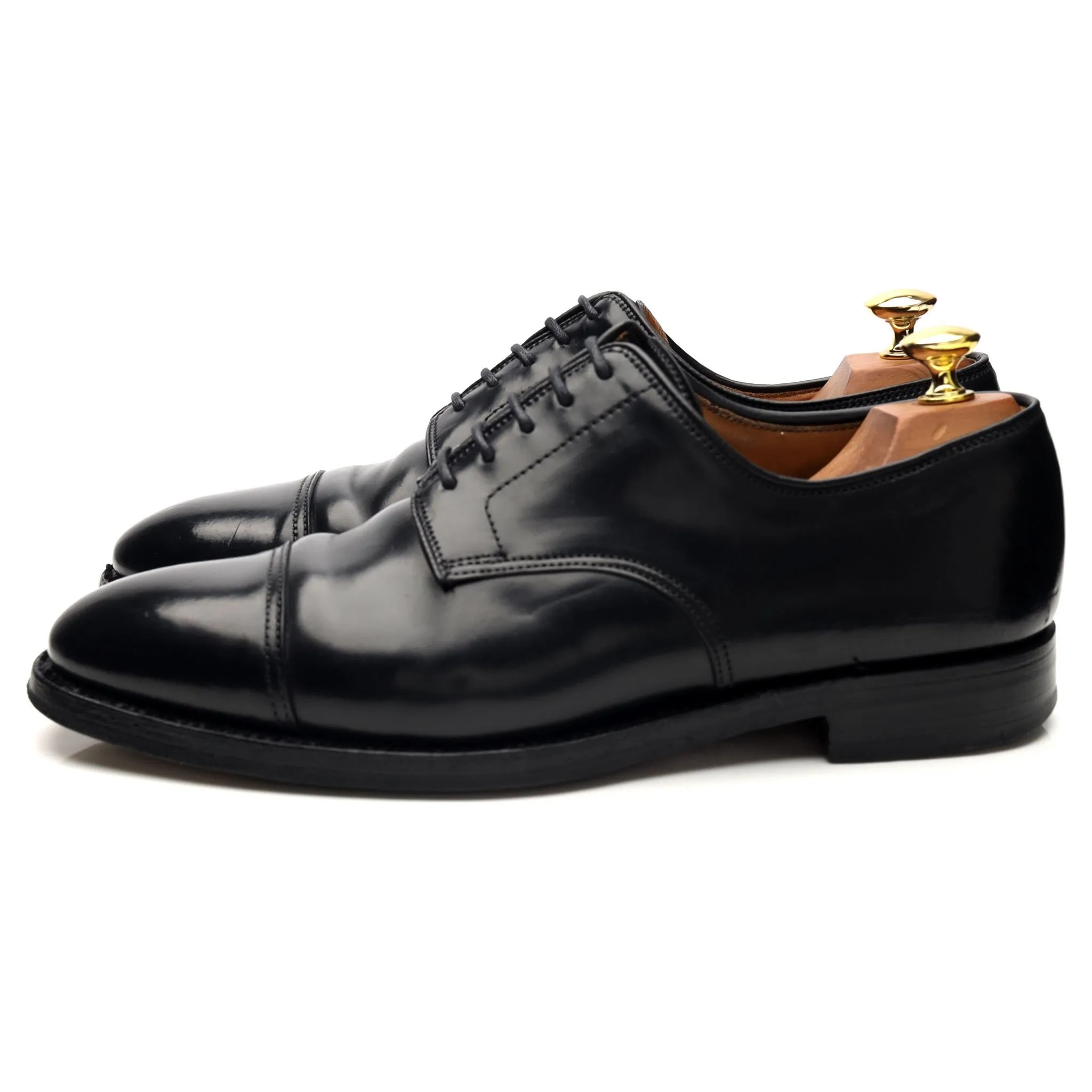 'Bradford' Black Cordovan Leather Derby UK 8.5 E
