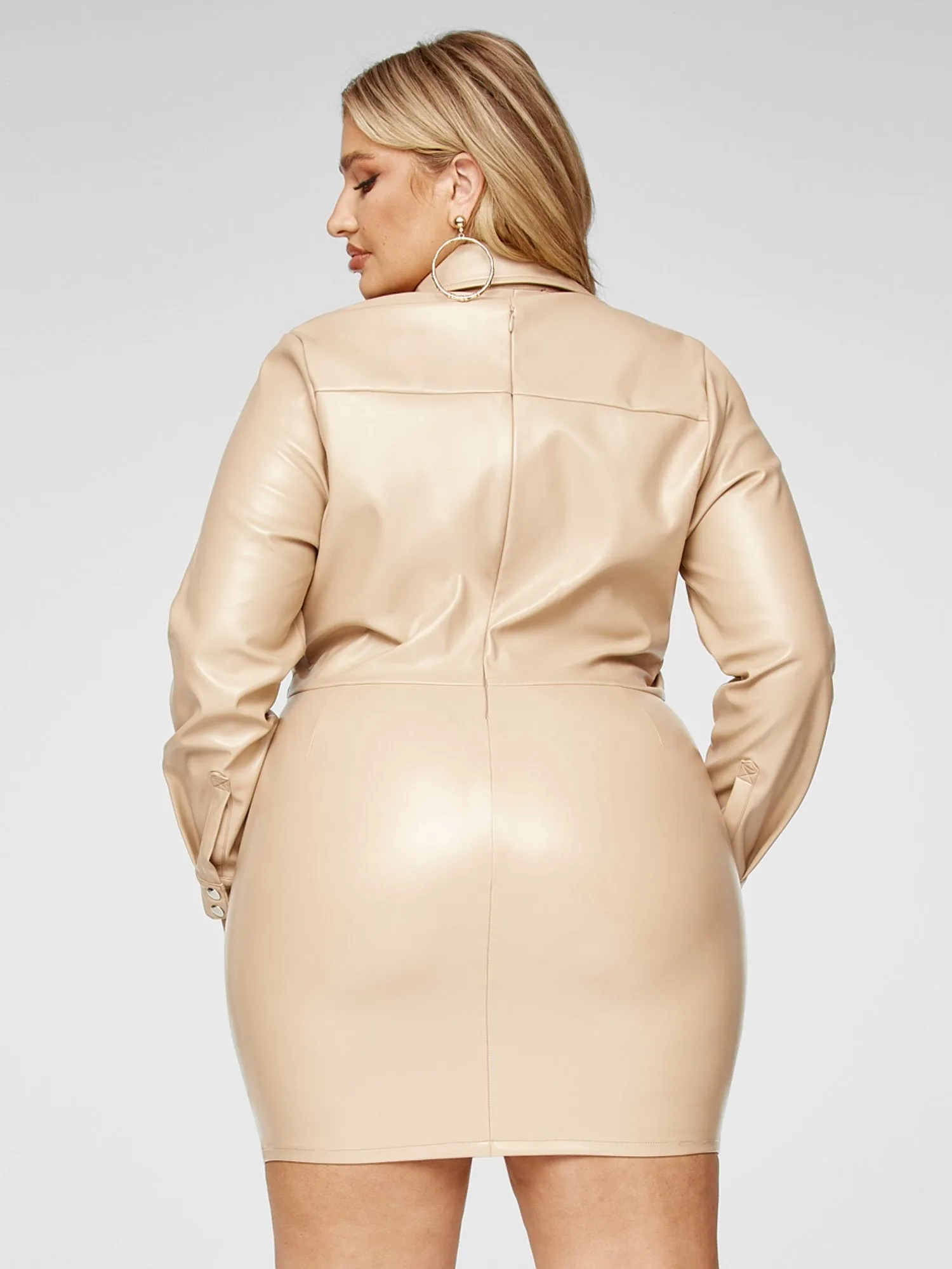 Brianne Faux Leather Ruched Dress