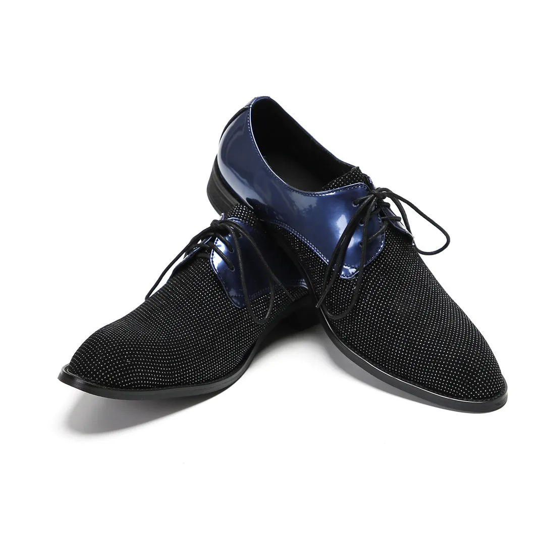 British trend dress business casual leather shoes young commuter bright leather oxford shoes cowhide wedding shoes thick soles increase