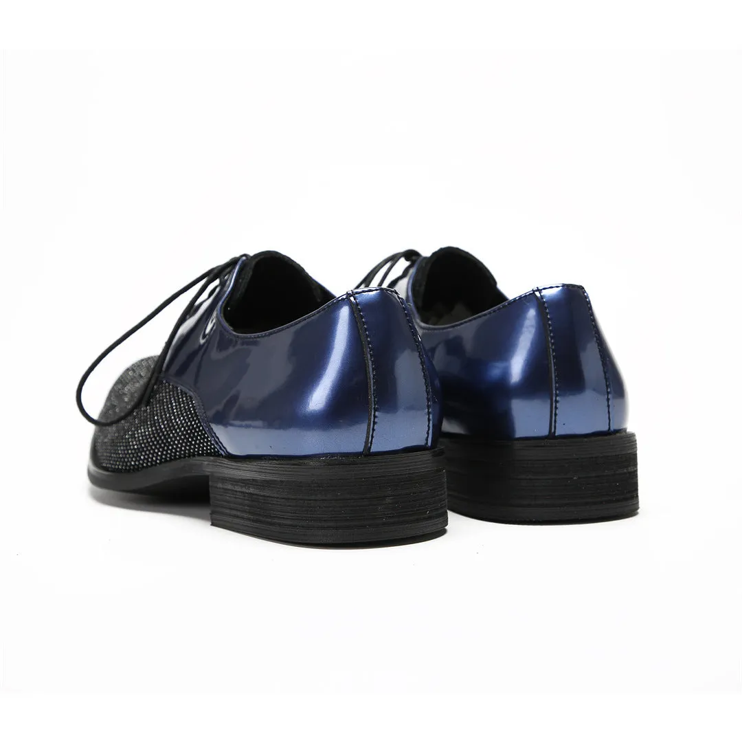 British trend dress business casual leather shoes young commuter bright leather oxford shoes cowhide wedding shoes thick soles increase