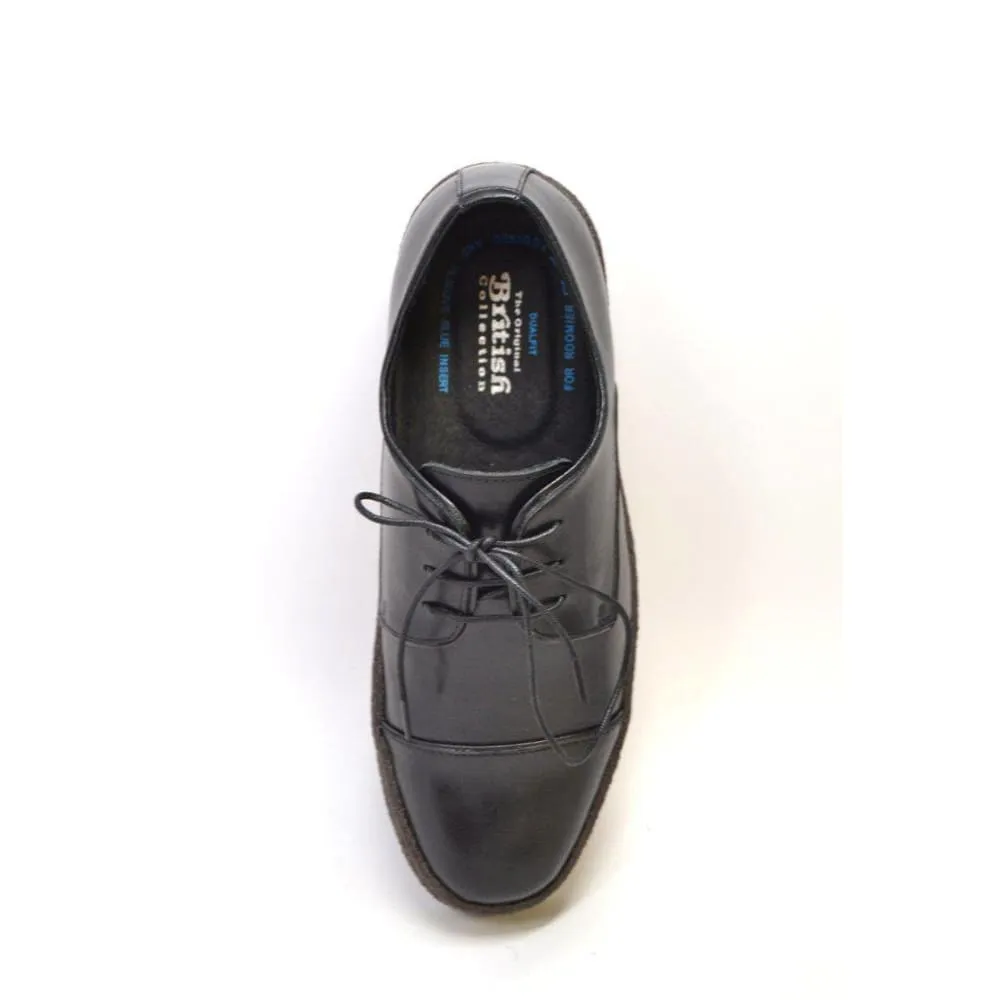 British Walkers Playboy Low Top Cap Toe Men's Black Leather and Suede Ankle Boots