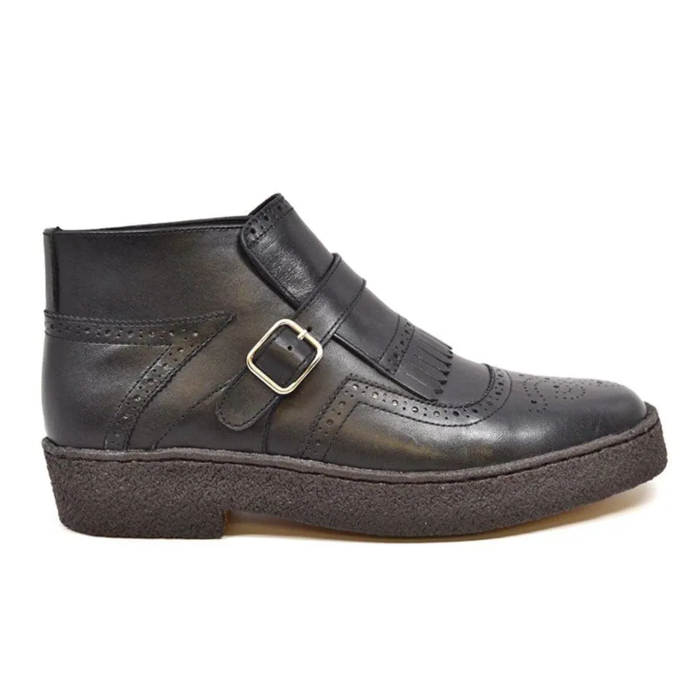 British Walkers Playboy Manhattan Wingtips Men's Leather High Tops Ankle Boots