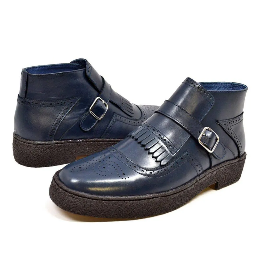 British Walkers Playboy Manhattan Wingtips Men's Leather High Tops Ankle Boots