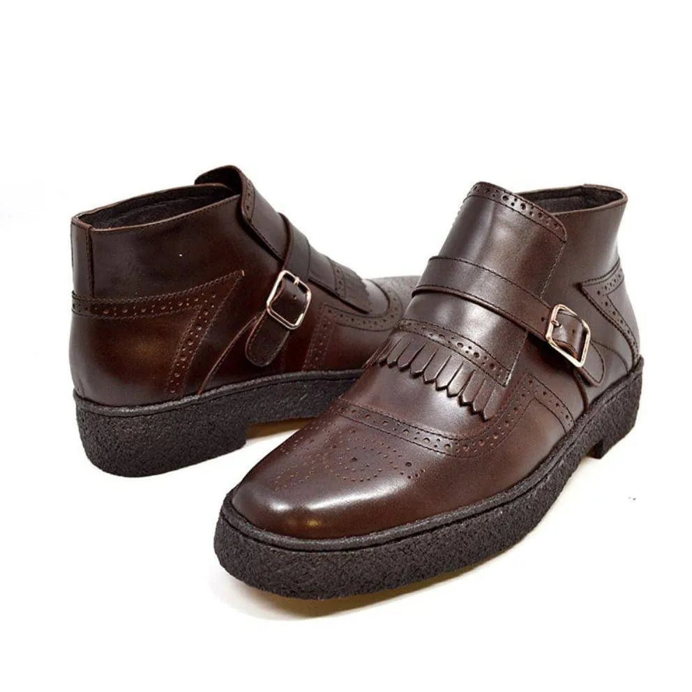 British Walkers Playboy Manhattan Wingtips Men's Leather High Tops Ankle Boots