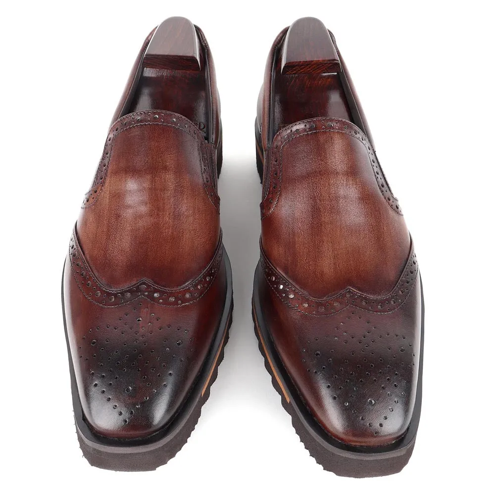 Brown Extralight Tooth Sole Wingtip Loafers