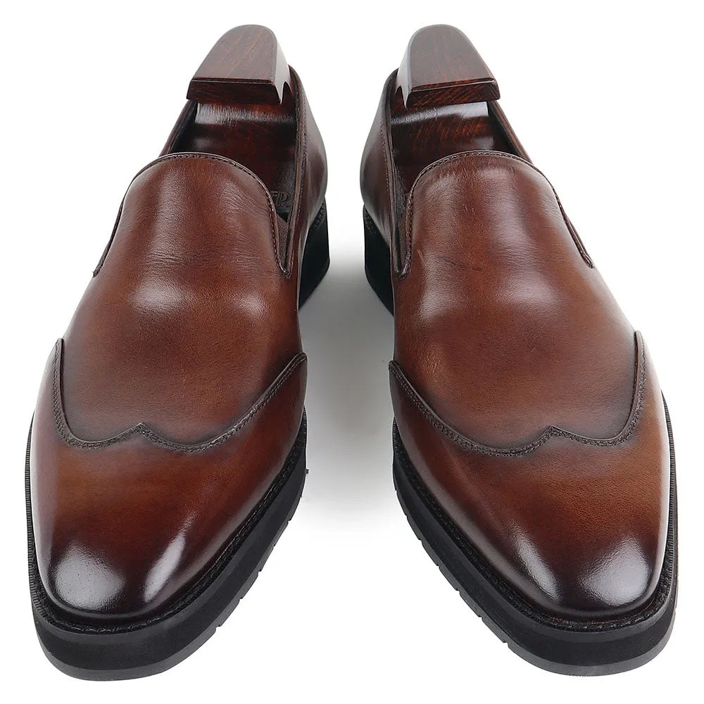 Brown Mirror Glossed Patina Wingtip Extralight Loafer