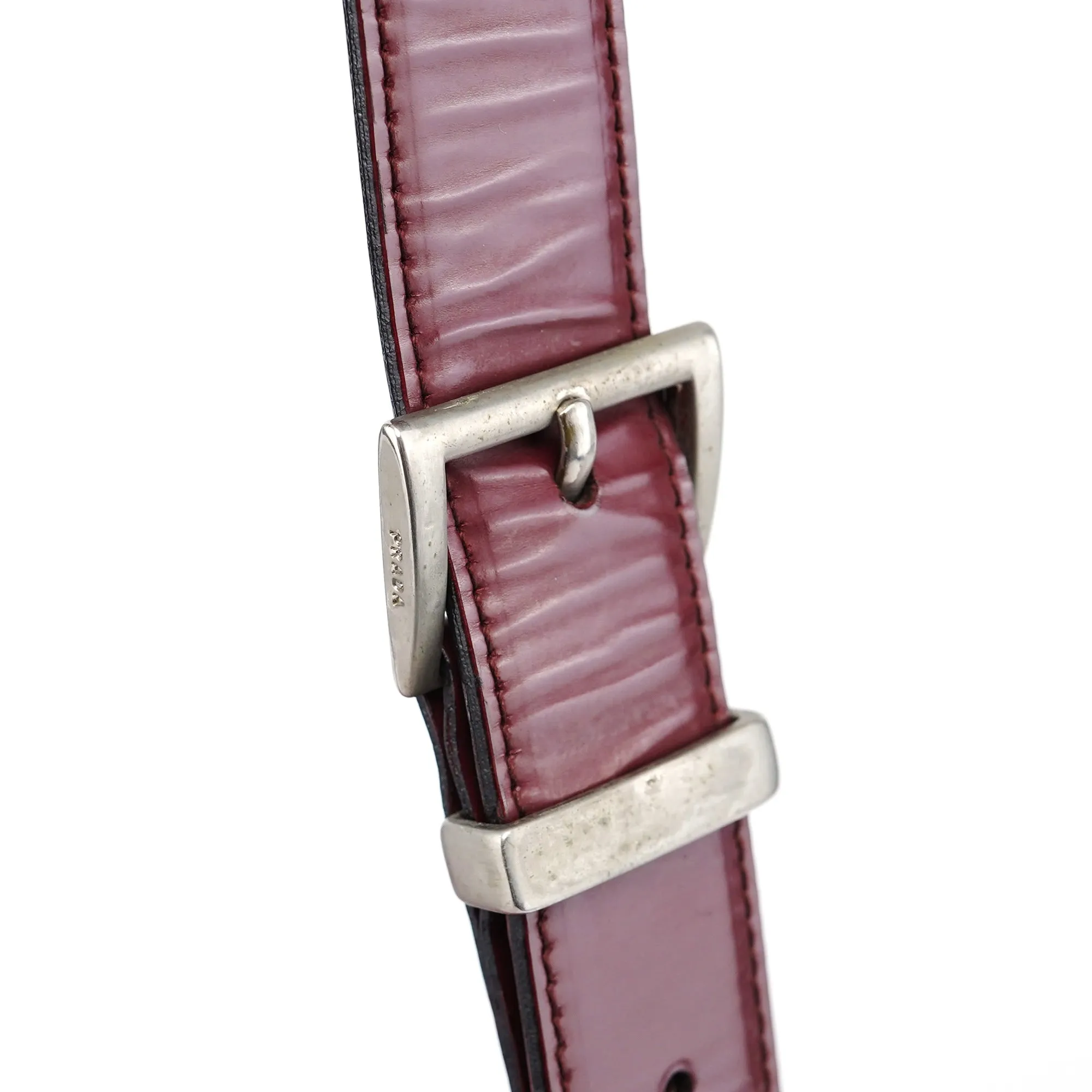 Burgundy Gradient Spazzolato Buckle Shoulder Bag