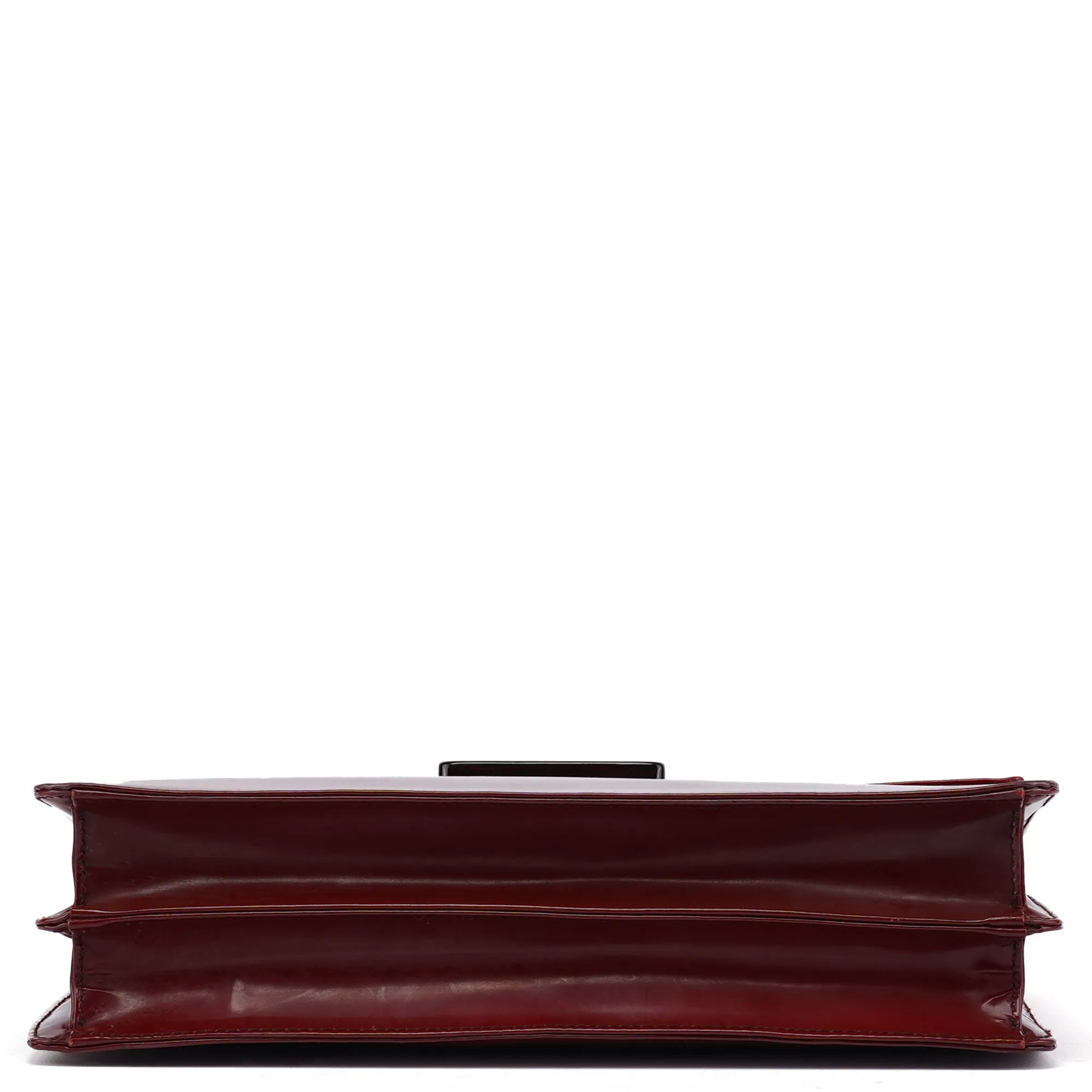 Burgundy Gradient Spazzolato Buckle Shoulder Bag