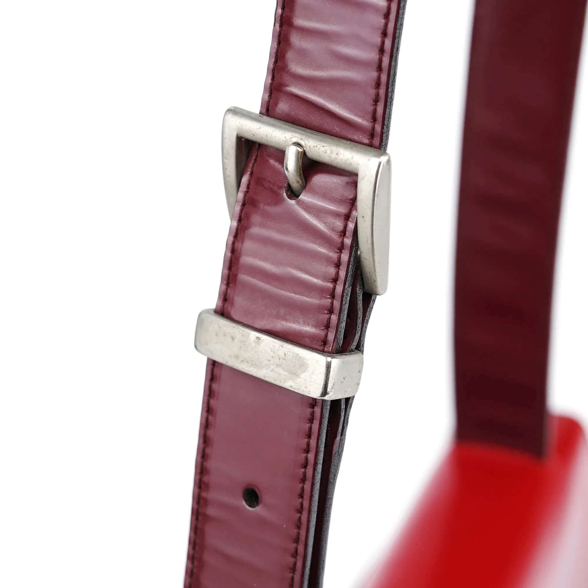 Burgundy Gradient Spazzolato Buckle Shoulder Bag