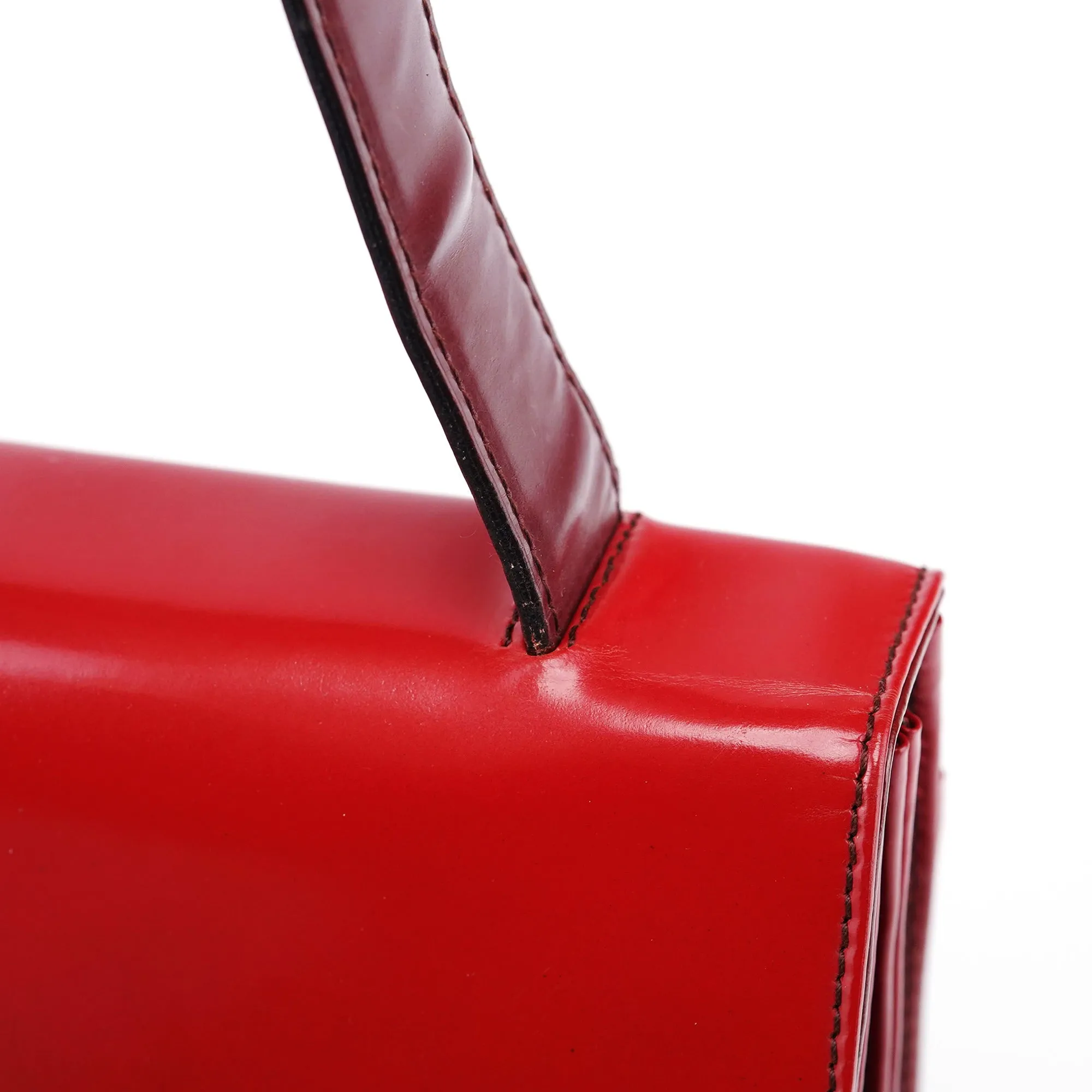 Burgundy Gradient Spazzolato Buckle Shoulder Bag