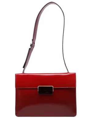 Burgundy Gradient Spazzolato Buckle Shoulder Bag