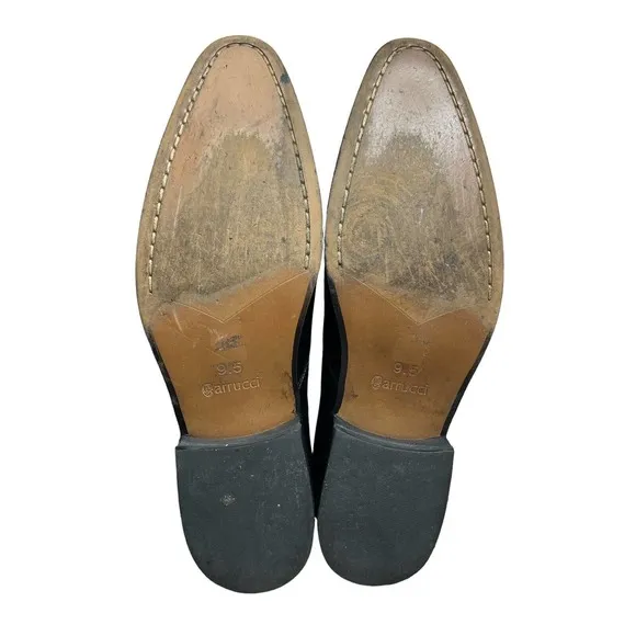 Carrucci Men's Black Leather‎ Pointed Toe Loafer Size 9.5