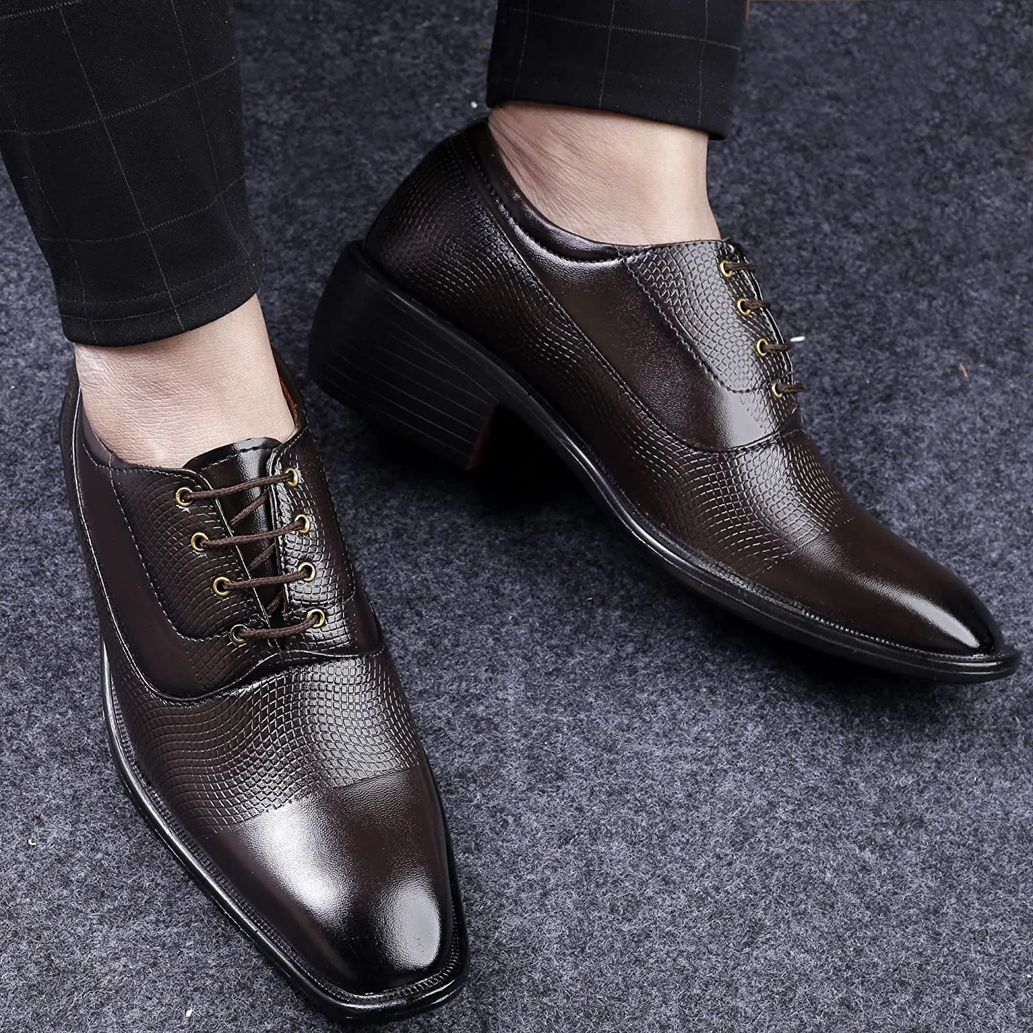 Classy Casual And Formal Business Wear Brown Lace-Up Shoes-JonasParamount