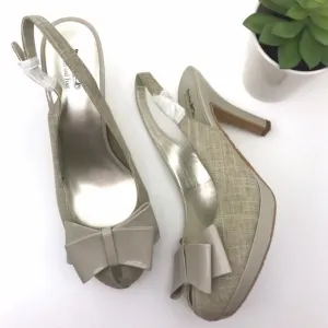 “COACH &amp; FOUR” Kaiea Bow Sling Back Peep Toe