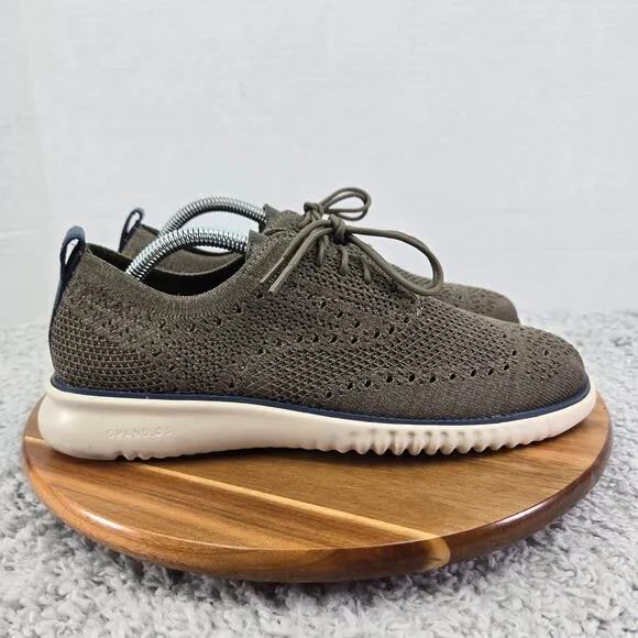 Cole Haan 2.ZeroGrand Gray Stitchlite Wingtip Business Casual Oxford Mens 8 M