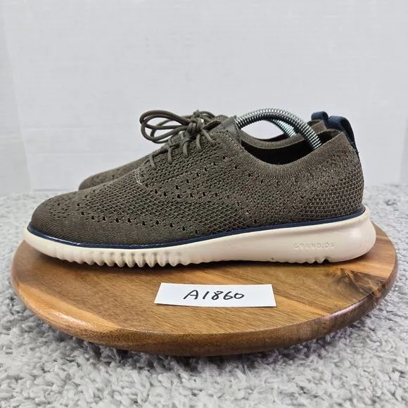 Cole Haan 2.ZeroGrand Gray Stitchlite Wingtip Business Casual Oxford Mens 8 M