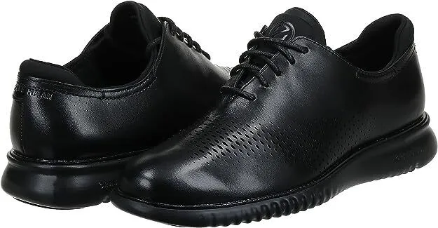 Cole Haan Mens 2.Zerogrand Laser Wingtip Oxford Lined Black Leather/Black C23832