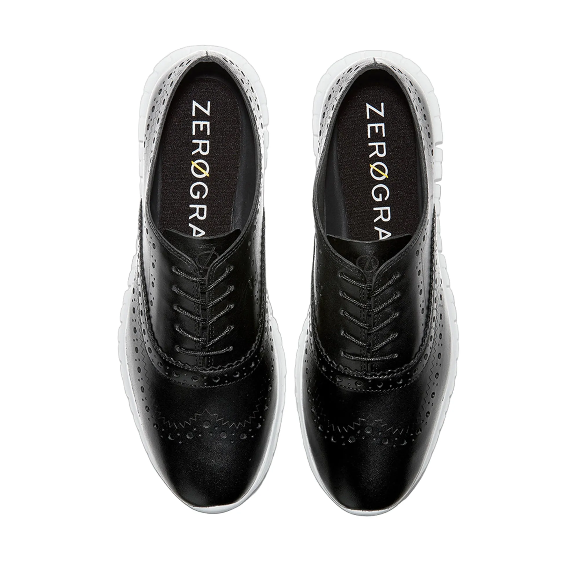 Cole Haan ZERØGRAND Wing Oxford Closed Hole Black Leather/Optic White