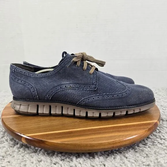 Cole Haan Zerogrand DC Deconstructed Navy Denim Wingtip Casual Oxford Mens 9 M