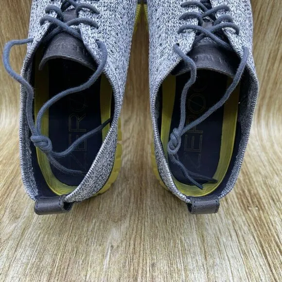 Cole Haan Zerogrand Stitchlite Men's Size 8‎ M Grey Knit Wingtip Shoes C30411