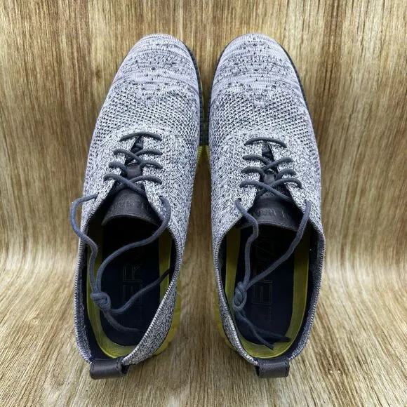 Cole Haan Zerogrand Stitchlite Men's Size 8‎ M Grey Knit Wingtip Shoes C30411
