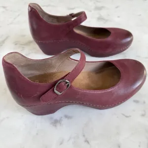 Dansko Marla Mary Jane Shoes Women Ruby Red Leather Size EU 39 US 8.5