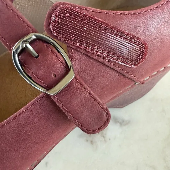 Dansko Marla Mary Jane Shoes Women Ruby Red Leather Size EU 39 US 8.5